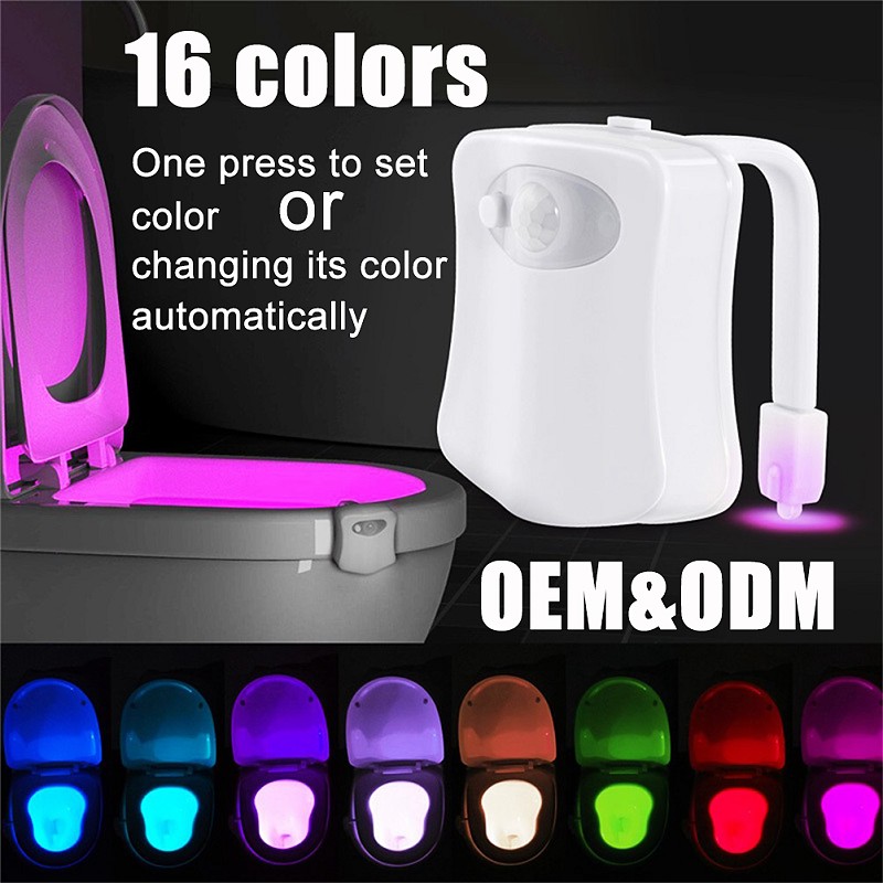 16 Colors Glow Bowl Toilet Light Motion Sensor Battery Powered 1