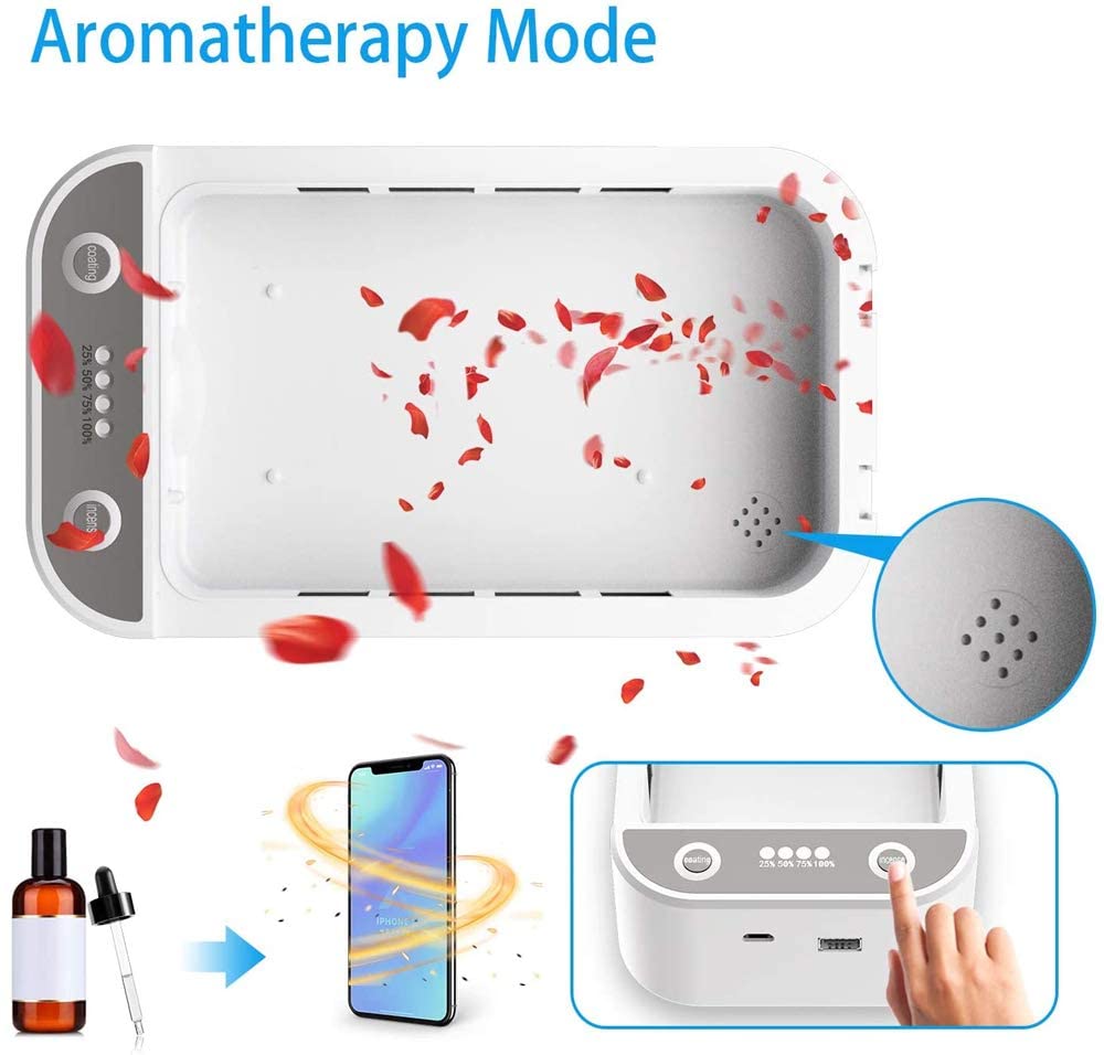 Mobile Portable UVc Light Phone Sterilizer Aromatherapy Function Power Bank UV Phone St ( (3)