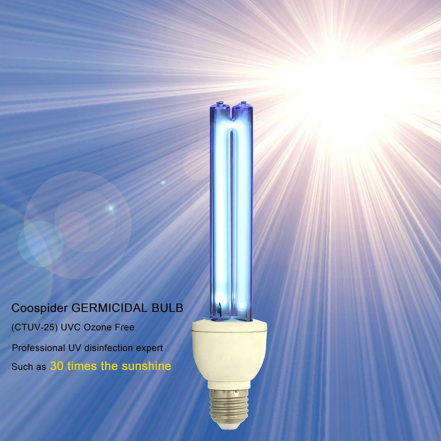 UV Germicidal Lamp Compact UVC Light Bulb E27 UVC Ozone Free (5)